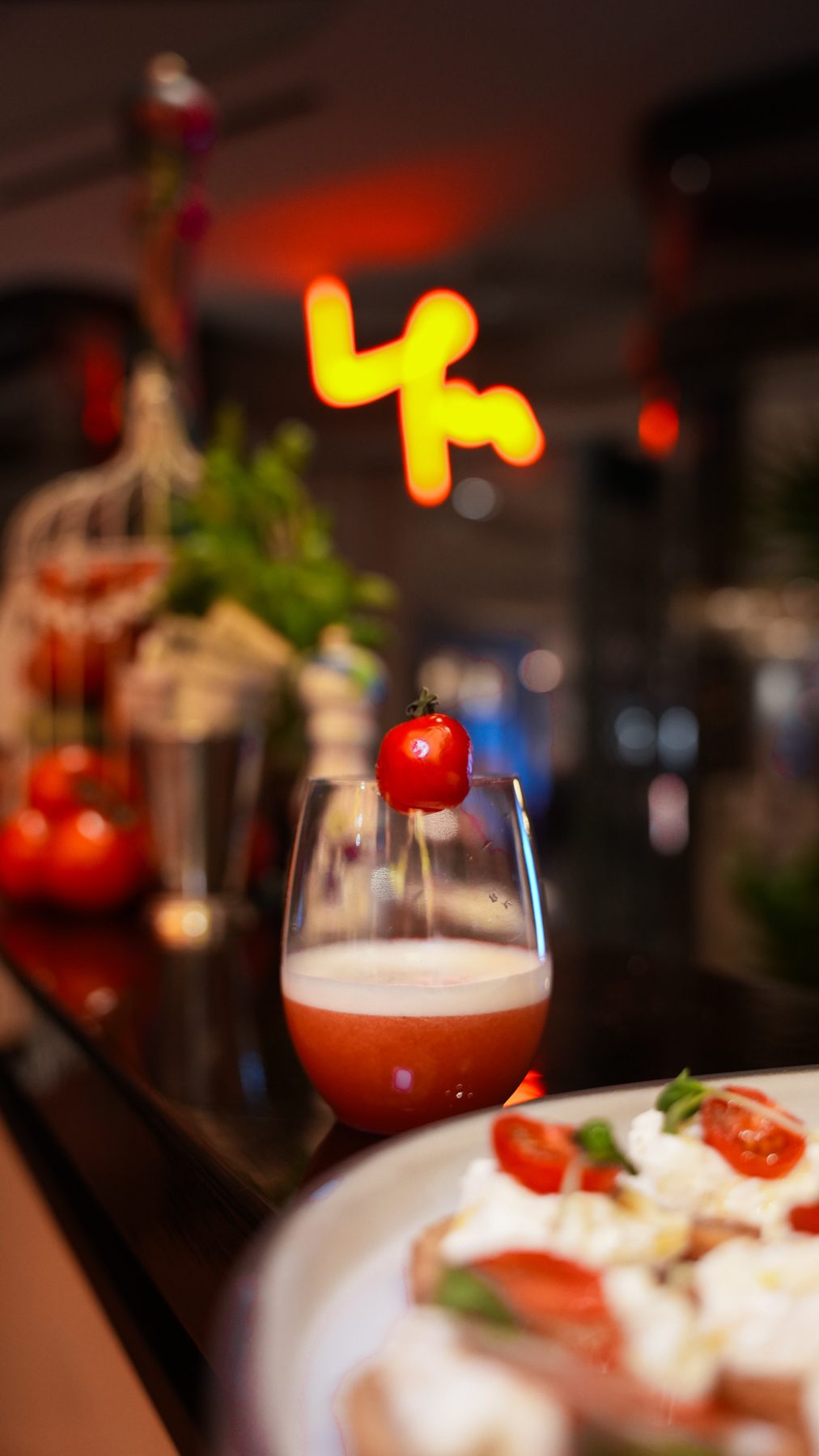 Bar detail, neon accent