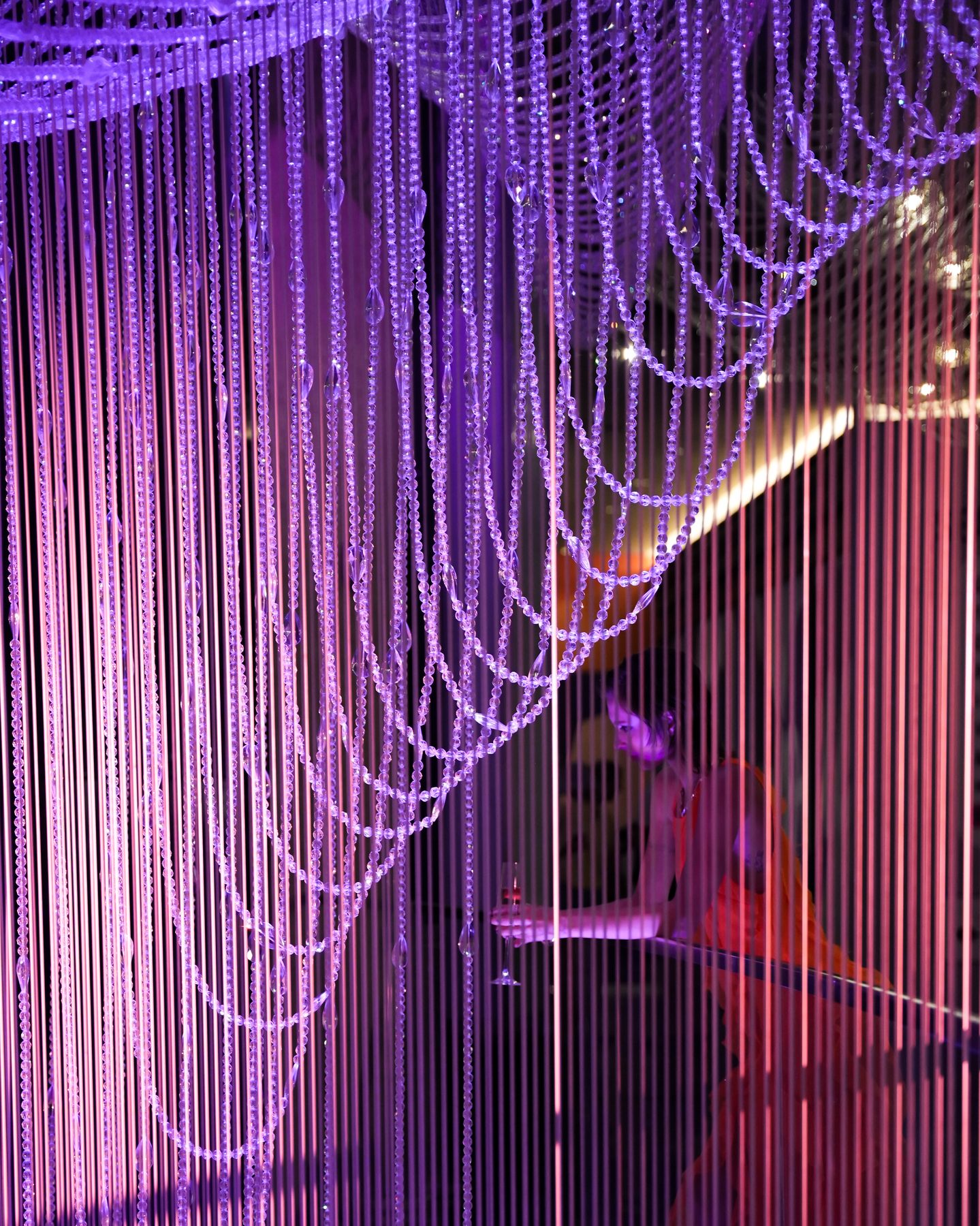 Crystal chandelier lounge